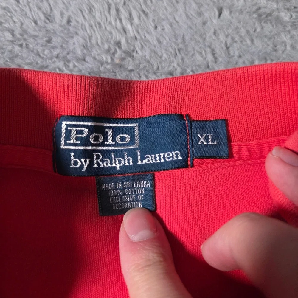Polo Ralph Lauren Mens XL Polo Shirt Red Green Pony Logo Short Sleeve Cotton